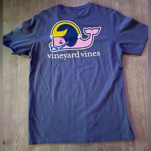 Vineyard Vines Michigan Football Navy Whale Tee - S NWT